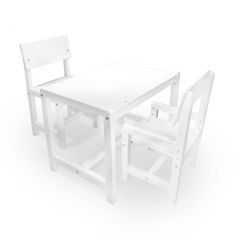 Детский растущий комплект стол и два стула  Я САМ "Лофт" (Белый, Белый) в Чайковском - chaykovskiy.mebel24.online | фото 2