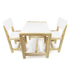 Детский растущий комплект стол и два стула  Я САМ "Лофт" (Белый, Сосна) в Чайковском - chaykovskiy.mebel24.online | фото