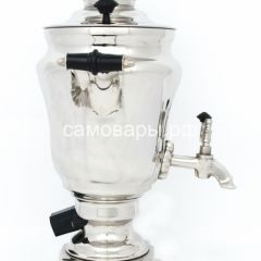Электрический самовар из латуни никелированный на 1,5 литра форма "Тюльпан" с защитой от выкипания в Чайковском - chaykovskiy.mebel24.online | фото 3