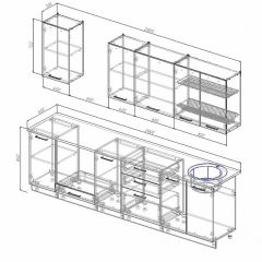 Кухонный гарнитур Антрацит 2800 (Стол. 26мм) в Чайковском - chaykovskiy.mebel24.online | фото 2