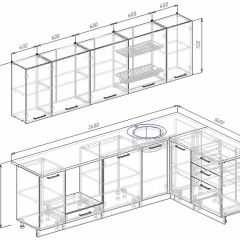 Кухонный гарнитур угловой Графика 2600х1600 (Стол. 26мм) в Чайковском - chaykovskiy.mebel24.online | фото 2