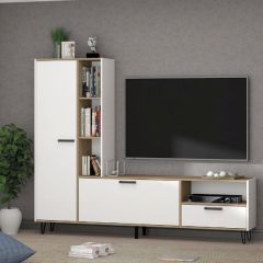 Гостиная Трикс (Дуб крафт золотой/Белый текстурный) в Чайковском - chaykovskiy.mebel24.online | фото