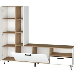 Гостиная Трикс (Дуб крафт золотой/Белый текстурный) в Чайковском - chaykovskiy.mebel24.online | фото 2