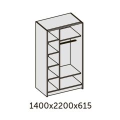 ИННЭС-5 Шкаф-купе 2-х дв. 1400 (1дв. Ф1 - бодега белая, 1дв. Ф2 - зеркало) в Чайковском - chaykovskiy.mebel24.online | фото 2