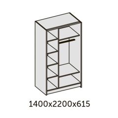 ИННЭС-5 Шкаф-купе 2-х дв. 1400 (2дв. Ф1 - венге) в Чайковском - chaykovskiy.mebel24.online | фото 2