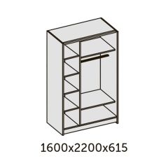 ИННЭС-5 Шкаф-купе 2-х дв. 1600 (2дв. Ф1 - венге) в Чайковском - chaykovskiy.mebel24.online | фото 2