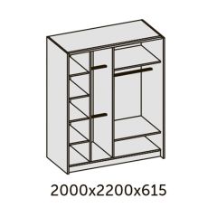 ИННЭС-5 Шкаф-купе 2-х дв. 2000 (2 дв. Ф3 - венге вст. экокожа корич) в Чайковском - chaykovskiy.mebel24.online | фото 2