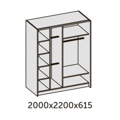 ИННЭС-5 Шкаф-купе 2-х дв. 2000 (2дв. Ф4 - венге вставка зеркало) в Чайковском - chaykovskiy.mebel24.online | фото 2