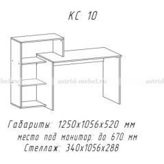 Компьютерный стол №10 (Анкор белый) в Чайковском - chaykovskiy.mebel24.online | фото