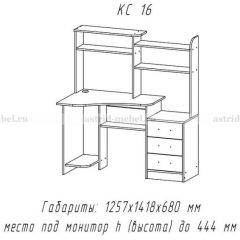 Компьютерный стол №16 (Анкор темныйанкор темный) в Чайковском - chaykovskiy.mebel24.online | фото