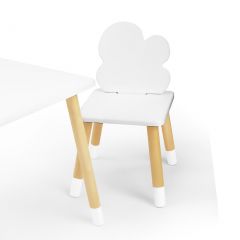 Комплект детской мебели стол и два стула Облачко (Белый/Белый/Береза) в Чайковском - chaykovskiy.mebel24.online | фото 1