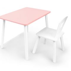Комплект детской мебели стол и стул Корона (Розовый/Белый/Белый) в Чайковском - chaykovskiy.mebel24.online | фото 2