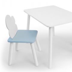 Комплект детской мебели стол и стул Облачко (Белый/Голубой/Белый) в Чайковском - chaykovskiy.mebel24.online | фото