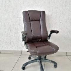 Кресло Barneo K-24 для руководителя (коричневая экокожа) в Чайковском - chaykovskiy.mebel24.online | фото