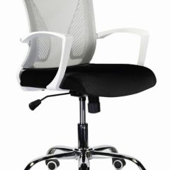 Кресло BRABIX "Wings MG-306" (пластик белый, хром, сетка, серое/черное) 532010 в Чайковском - chaykovskiy.mebel24.online | фото
