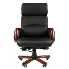 Кресло для руководителя CHAIRMAN 417 (Натуральная кожа) Черное в Чайковском - chaykovskiy.mebel24.online | фото 2