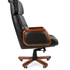 Кресло для руководителя CHAIRMAN 417 (Натуральная кожа) Черное в Чайковском - chaykovskiy.mebel24.online | фото 3
