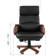 Кресло для руководителя CHAIRMAN 417 (Натуральная кожа) Черное в Чайковском - chaykovskiy.mebel24.online | фото 4