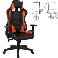 Кресло компьютерное BRABIX "GT Racer GM-100" (черное/оранжевое) 531925 в Чайковском - chaykovskiy.mebel24.online | фото 2