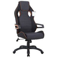 Кресло компьютерное BRABIX Techno Pro GM-003 (ткань черное/серое, вставки оранжевые) 531813 в Чайковском - chaykovskiy.mebel24.online | фото 1