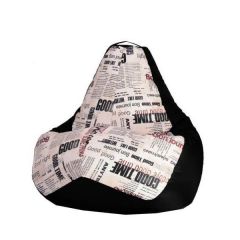 Кресло-мешок XL Газета-Black в Чайковском - chaykovskiy.mebel24.online | фото