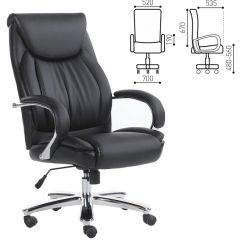 Кресло офисное BRABIX "Advance EX-575" (хром/экокожа/черное) 531825 в Чайковском - chaykovskiy.mebel24.online | фото