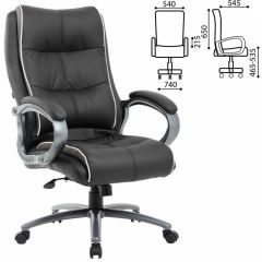 Кресло офисное BRABIX PREMIUM "Strong HD-009" (экокожа черная, ткань серая) 531945 в Чайковском - chaykovskiy.mebel24.online | фото 2