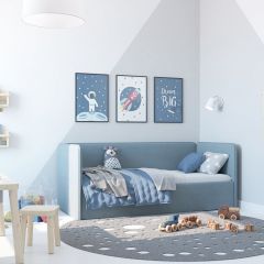 Кровать-диван Leonardo 180*80 (Голубой) + боковина в Чайковском - chaykovskiy.mebel24.online | фото 5
