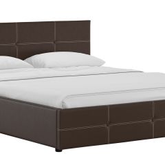 Кровать двойная Синди 160 + ортопед + ПМ + дно (арт. Марика 468 к/з (шоколад)) в Чайковском - chaykovskiy.mebel24.online | фото