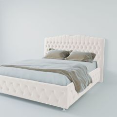 Кровать Нягань с ПМ 2000 (экокожа белая) в Чайковском - chaykovskiy.mebel24.online | фото 2