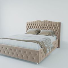 Кровать Нягань с ПМ 2000 (велюр светло-серый) в Чайковском - chaykovskiy.mebel24.online | фото 2