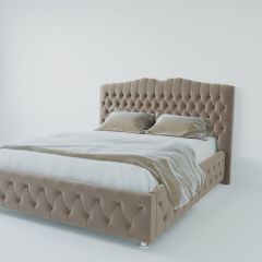 Кровать Нягань с ПМ 800 (велюр серый) в Чайковском - chaykovskiy.mebel24.online | фото 2