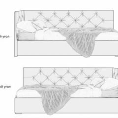 Кровать угловая Лэсли интерьерная +основание (120х200) в Чайковском - chaykovskiy.mebel24.online | фото 2