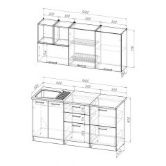 Кухонный гарнитур Надежда стандарт 4 1600 мм в Чайковском - chaykovskiy.mebel24.online | фото 2