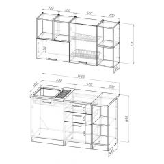 Кухонный гарнитур Ольга медиум 3 1400 мм в Чайковском - chaykovskiy.mebel24.online | фото 2