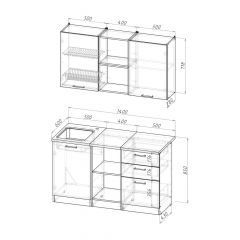 Кухонный гарнитур Ольга медиум 4 1400 мм в Чайковском - chaykovskiy.mebel24.online | фото 2