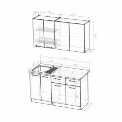 Кухонный гарнитур Полина медиум 1400 в Чайковском - chaykovskiy.mebel24.online | фото 3
