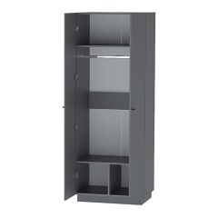 Квадро ШК-1 Шкаф 2дв. (ЛДСП графит) в Чайковском - chaykovskiy.mebel24.online | фото 2