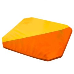 Мат гимнастический 1,3x1,3x0,05м складной скошенные углы цв.оранжевый-желтый в Чайковском - chaykovskiy.mebel24.online | фото
