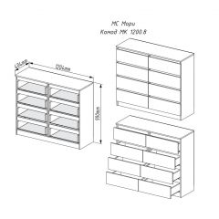 МОРИ МК 1200.8 Комод (графит) в Чайковском - chaykovskiy.mebel24.online | фото 3