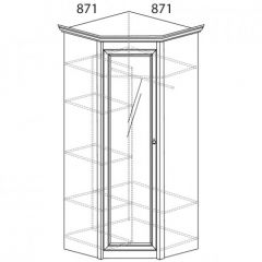 Шкаф угловой №641 "Флоренция" Фасад глухой (угол 871*871) Дуб оксфорд в Чайковском - chaykovskiy.mebel24.online | фото 2