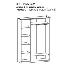 Прованс-2 Шкаф 3-х дверный с зеркалом (Итальянский орех/Груша с платиной черной) в Чайковском - chaykovskiy.mebel24.online | фото 2