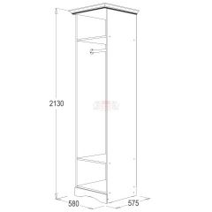 Шкаф 1-но дверный для одежды Ольга 1Н в Чайковском - chaykovskiy.mebel24.online | фото 2