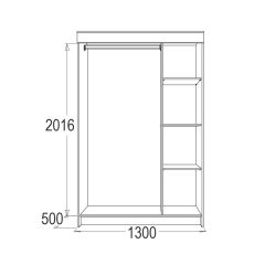 МИРАЖ 11 (1300) Шкаф для платья и белья в Чайковском - chaykovskiy.mebel24.online | фото 2