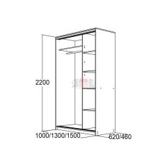МИРАЖ 13.1 (620) Шкаф для платья и белья в Чайковском - chaykovskiy.mebel24.online | фото 5