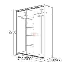 МИРАЖ 17.1 (620) 1 зеркало Шкаф для платья и белья в Чайковском - chaykovskiy.mebel24.online | фото 5