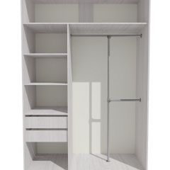 Шкаф-купе 1300 серии SILVER S3+S4+B2+PL4 (2 ящика+F обр.штанга) профиль «Серебро» в Чайковском - chaykovskiy.mebel24.online | фото 2