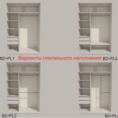 Шкаф-купе 1300 серии SILVER S3+S4+B2+PL4 (2 ящика+F обр.штанга) профиль «Серебро» в Чайковском - chaykovskiy.mebel24.online | фото 6
