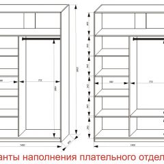 Шкаф-купе 1400 серии SOFT D6+D4+B2+PL2 (2 ящика+1штанга+1 полка) профиль «Капучино» в Чайковском - chaykovskiy.mebel24.online | фото 8