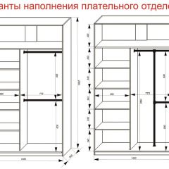Шкаф-купе 1400 серии SOFT D8+D2+B2+PL4 (2 ящика+F обр.штанга) профиль «Графит» в Чайковском - chaykovskiy.mebel24.online | фото 7